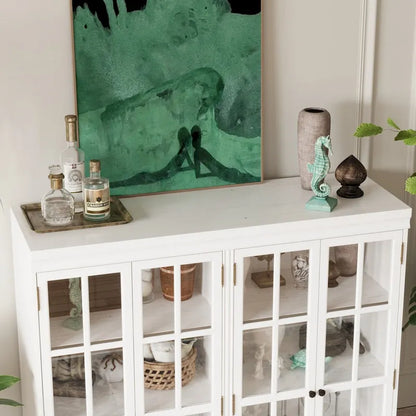 Sophisticated Storage Ensemble: Buffet Sideboard Bookshelf Cabinet