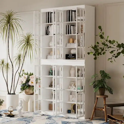 Sophisticated Storage Ensemble: Buffet Sideboard Bookshelf Cabinet