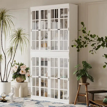 Sophisticated Storage Ensemble: Buffet Sideboard Bookshelf Cabinet