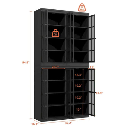Sophisticated Storage Ensemble: Buffet Sideboard Bookshelf Cabinet