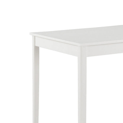 Lav 5 Piece Dining Table and 4 Chair Set, Open Backs, White Solid Wood
