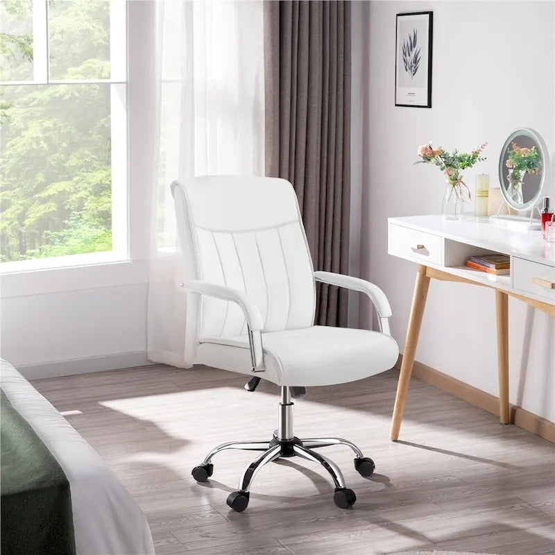 Yaheetech Contemporary PU Leather Executive Chair with High Back