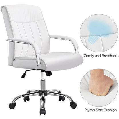 Yaheetech Contemporary PU Leather Executive Chair with High Back