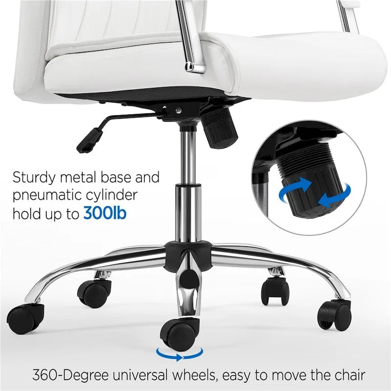 Yaheetech Contemporary PU Leather Executive Chair with High Back