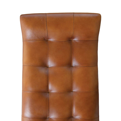 Wood and Goat Leather Bench