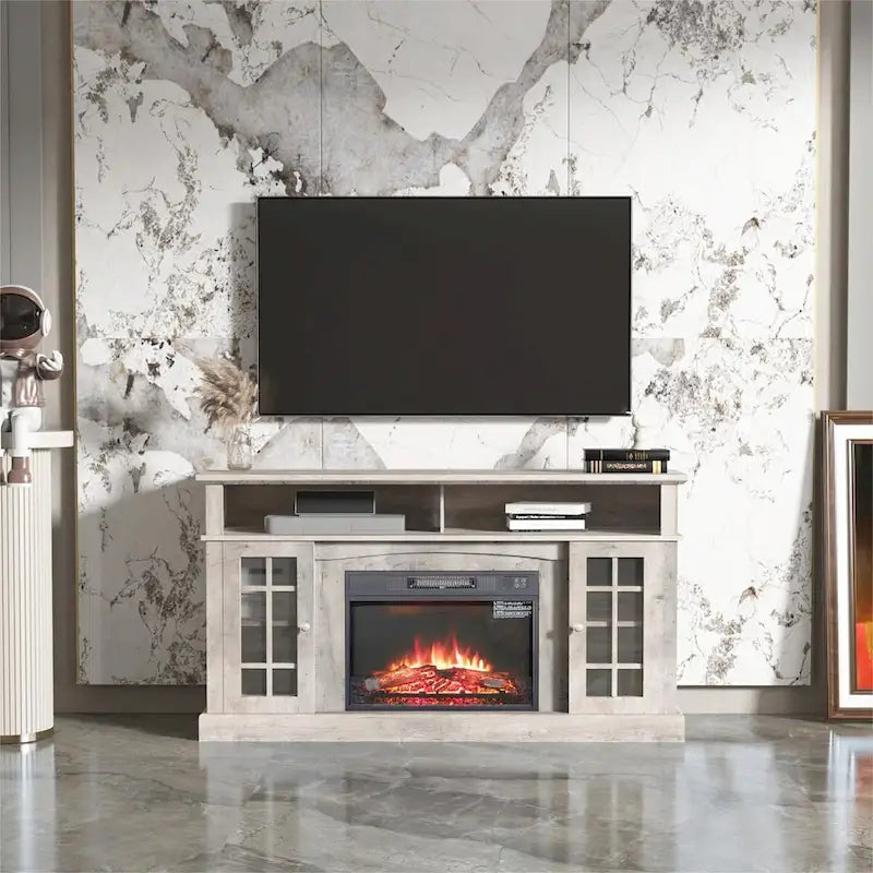 TVstand with electronicfireplace and remote control