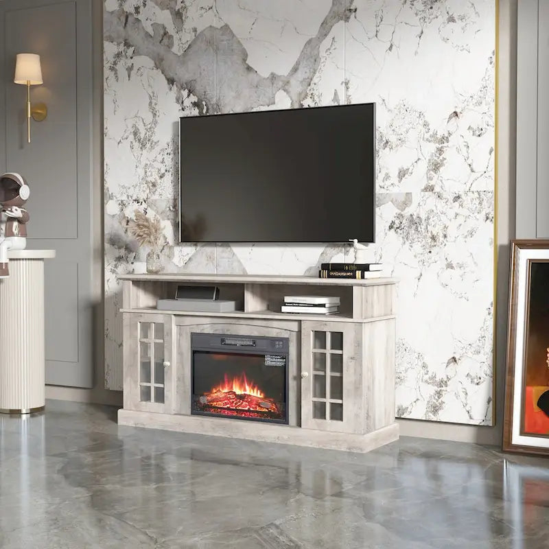 TVstand with electronicfireplace and remote control