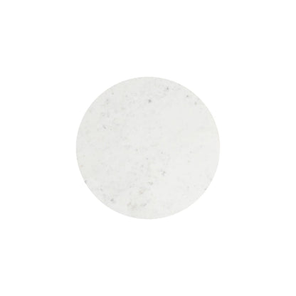 NILA Black Side Table White Marble Top Modern Accent for Living Room & Bedroom