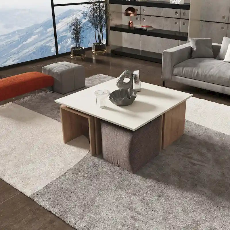  Haley Mid-Century Modern Nested Coffee Table