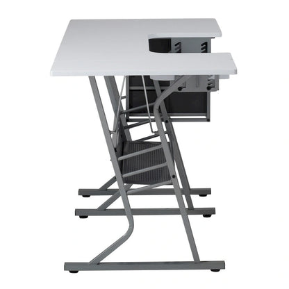 Eclipse Ultra Grey and White Wood Top Sewing Table