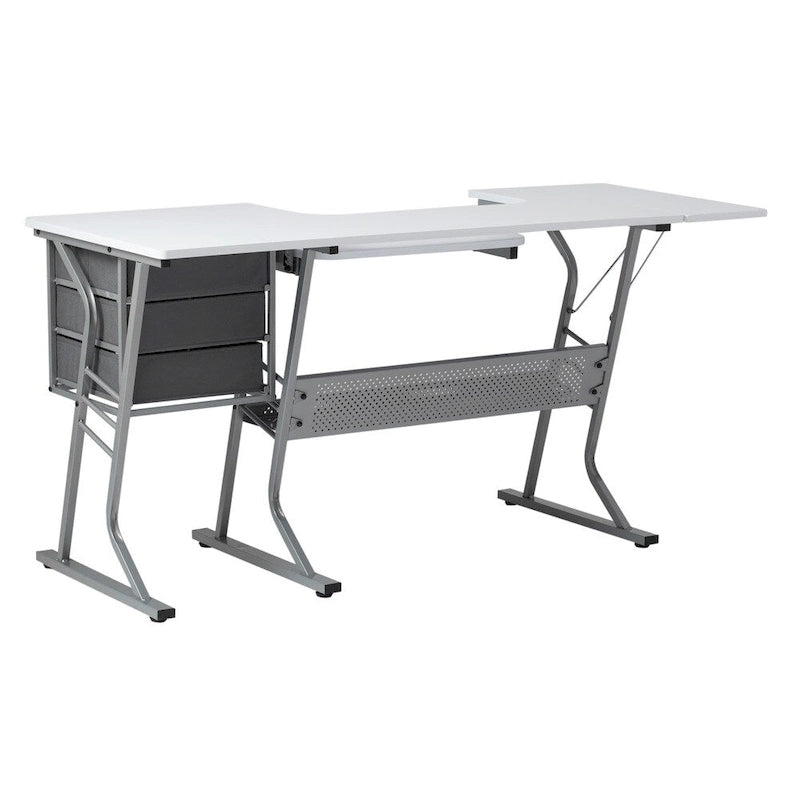 Eclipse Ultra Grey and White Wood Top Sewing Table