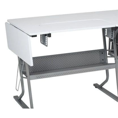 Eclipse Ultra Grey and White Wood Top Sewing Table