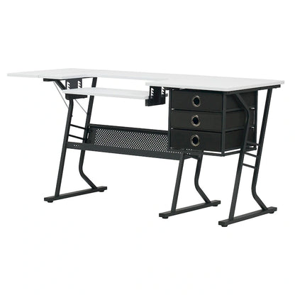Eclipse Ultra Grey and White Wood Top Sewing Table
