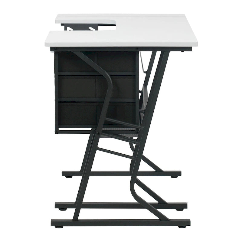 Eclipse Ultra Grey and White Wood Top Sewing Table