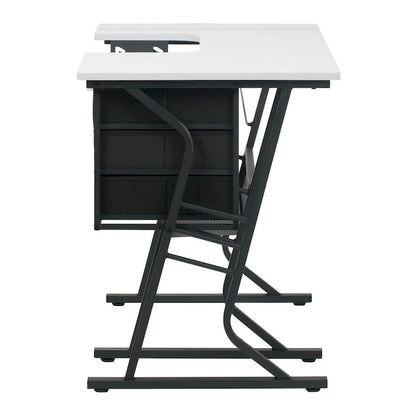 Eclipse Ultra Grey and White Wood Top Sewing Table
