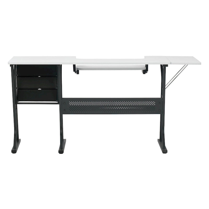Eclipse Ultra Grey and White Wood Top Sewing Table