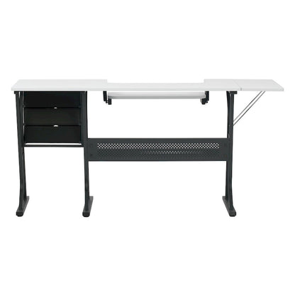 Eclipse Ultra Grey and White Wood Top Sewing Table