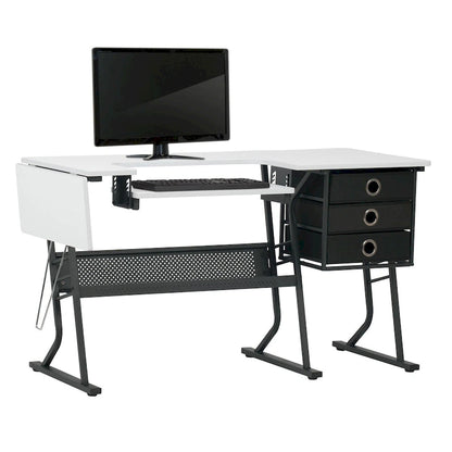Eclipse Ultra Grey and White Wood Top Sewing Table