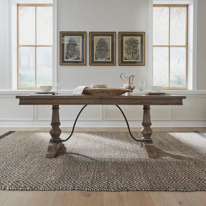 Americana Farmhouse Dusty Taupe Trestle Table