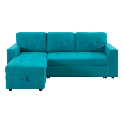 Perry Modern Reversible Sleeper Sectional Sofa with Storage Chaise, Pullout Sleeper Sofa Couch Bed for Living Room