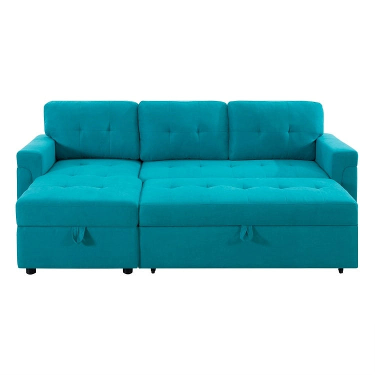 Perry Modern Reversible Sleeper Sectional Sofa with Storage Chaise, Pullout Sleeper Sofa Couch Bed for Living Room