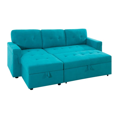 Perry Modern Reversible Sleeper Sectional Sofa with Storage Chaise, Pullout Sleeper Sofa Couch Bed for Living Room