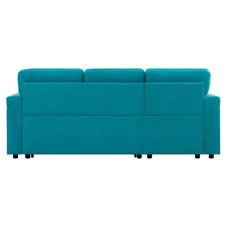 Perry Modern Reversible Sleeper Sectional Sofa with Storage Chaise, Pullout Sleeper Sofa Couch Bed for Living Room