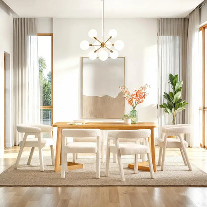 Middlebrook Modern Solid Wood Dining Table with Geometric Legs