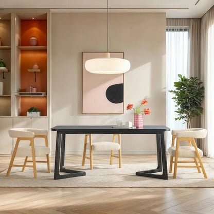 Middlebrook Modern Solid Wood Dining Table with Geometric Legs
