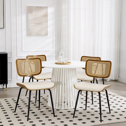 Faux Leather Upholstered Dining Chairs Set of 2/4 - 33.5 H x 17.5 W x 23 D