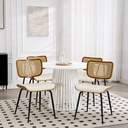 Faux Leather Upholstered Dining Chairs Set of 2/4 - 33.5 H x 17.5 W x 23 D