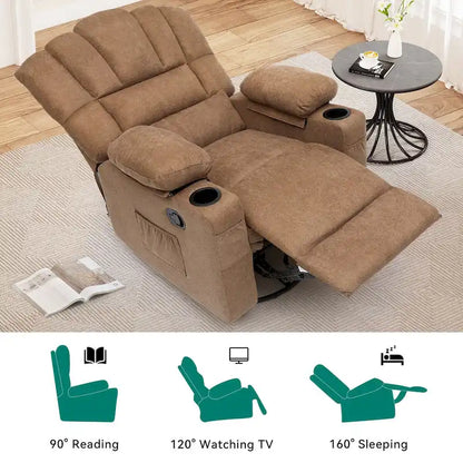 Moasis Manual Swivel Rocking Recliner Chair for Elderly Swivel Glider Rocker Recliner Chair