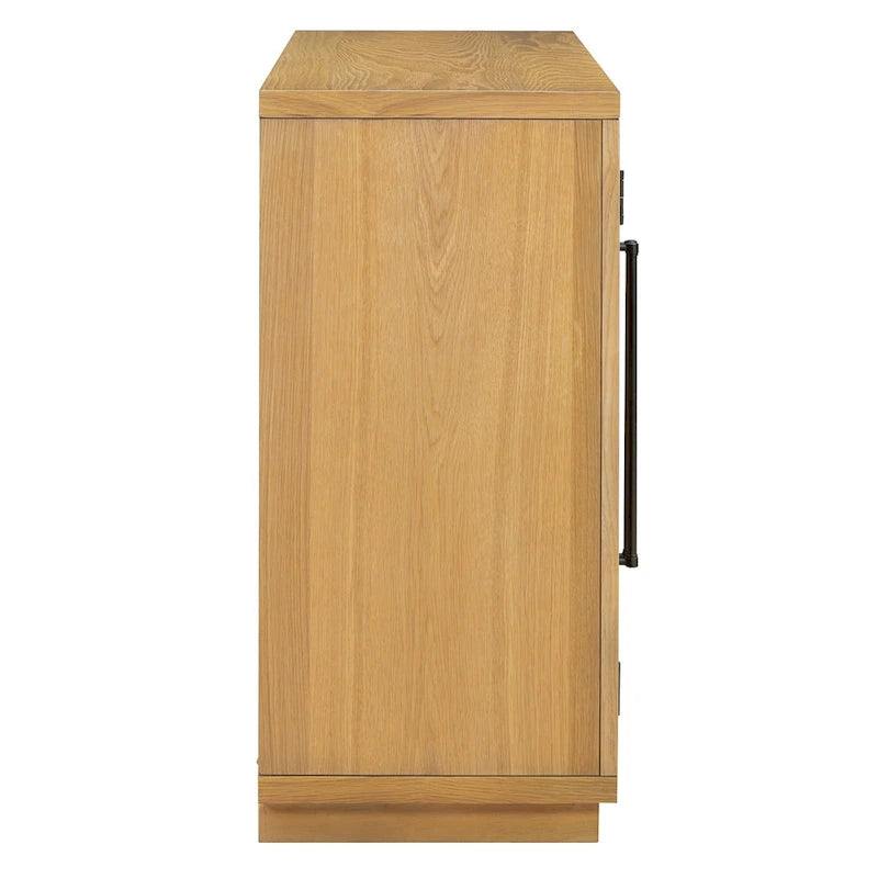 60 Farmhouse 4-Door Large Storage Vintage Sideboard with Metal Handles and Adjustable Shelves