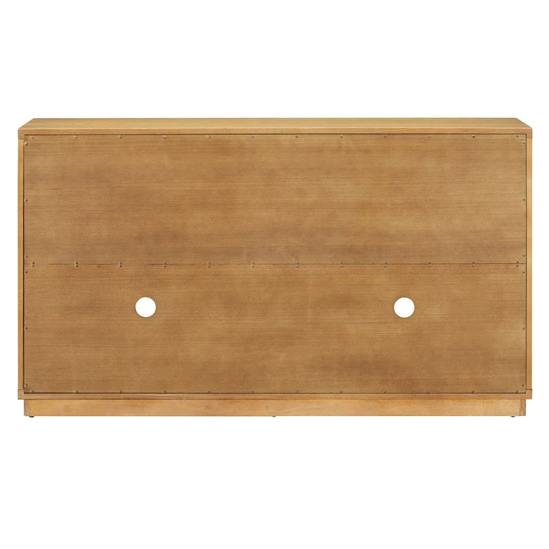 60 Farmhouse 4-Door Large Storage Vintage Sideboard with Metal Handles and Adjustable Shelves