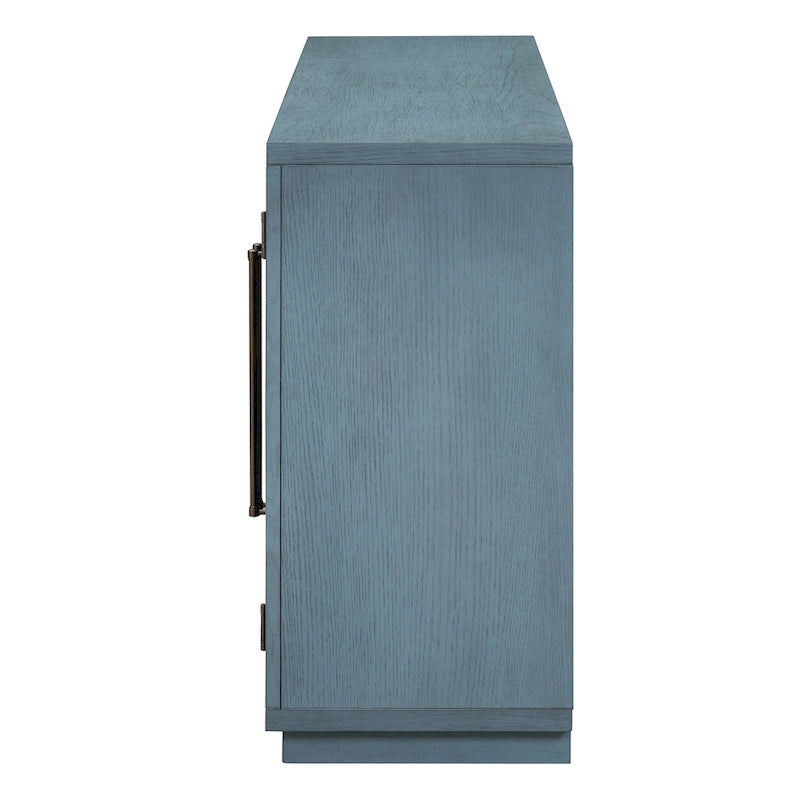 60 Farmhouse 4-Door Large Storage Vintage Sideboard with Metal Handles and Adjustable Shelves