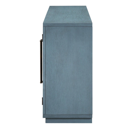 60 Farmhouse 4-Door Large Storage Vintage Sideboard with Metal Handles and Adjustable Shelves