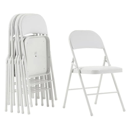 Chaises pliantes élégantes en fer et PVC pour conventions et expositions Blanches