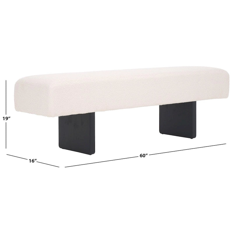 Home Ryer Boucle Bench - 60Wx16Dx19H