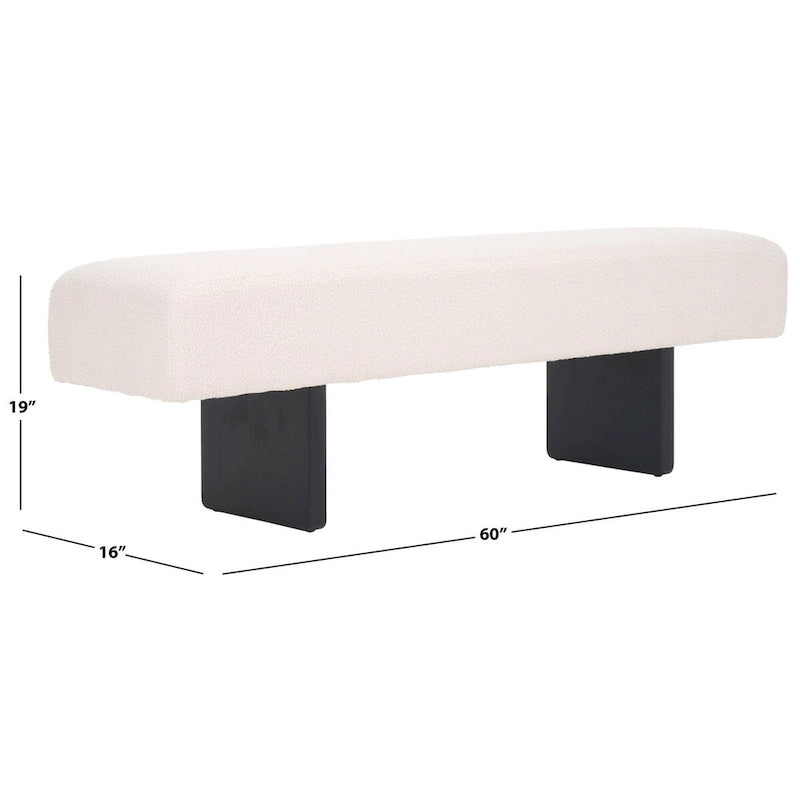 Home Ryer Boucle Bench - 60Wx16Dx19H