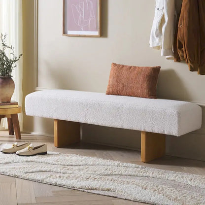 Home Ryer Boucle Bench - 60Wx16Dx19H