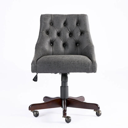 Medieval Retro Style Sheepskin Pattern Fabric Home Office Chair with Lift,Swivel and Recline Functions