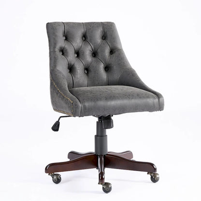 Medieval Retro Style Sheepskin Pattern Fabric Home Office Chair with Lift,Swivel and Recline Functions