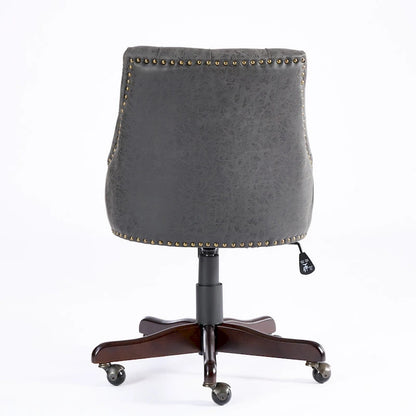 Medieval Retro Style Sheepskin Pattern Fabric Home Office Chair with Lift,Swivel and Recline Functions