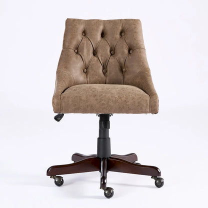 Medieval Retro Style Sheepskin Pattern Fabric Home Office Chair with Lift,Swivel and Recline Functions