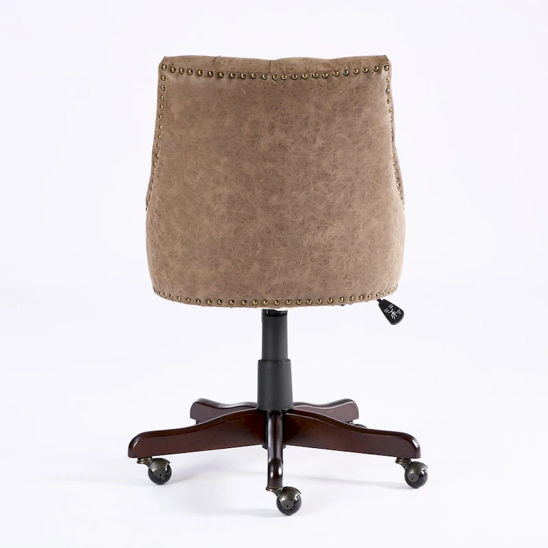 Medieval Retro Style Sheepskin Pattern Fabric Home Office Chair with Lift,Swivel and Recline Functions