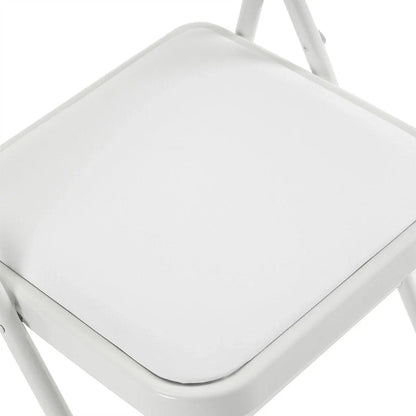 Chaises pliantes élégantes en fer et PVC pour conventions et expositions Blanches