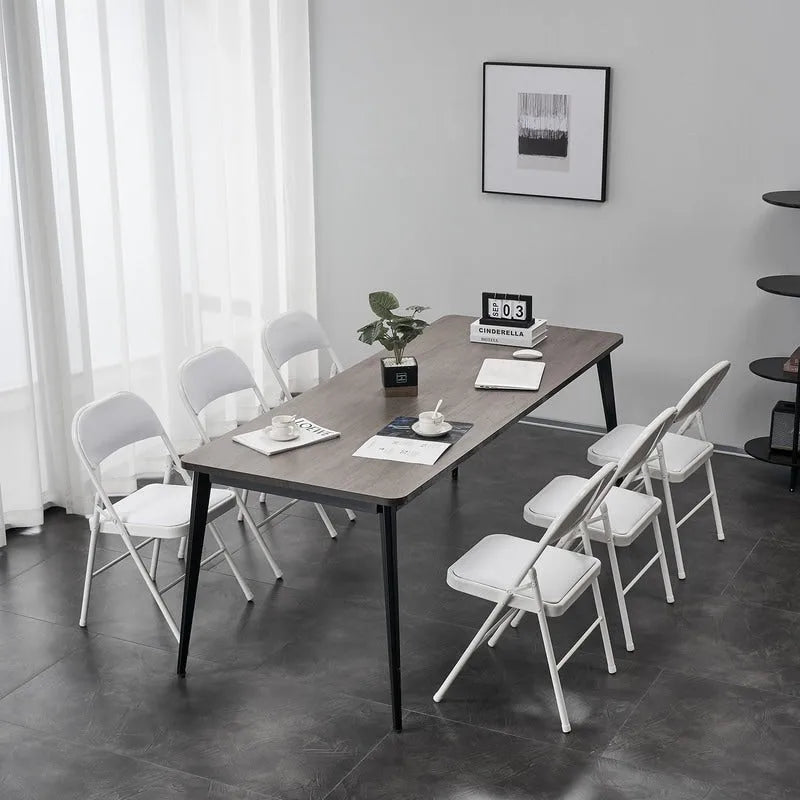 Chaises pliantes élégantes en fer et PVC pour conventions et expositions Blanches