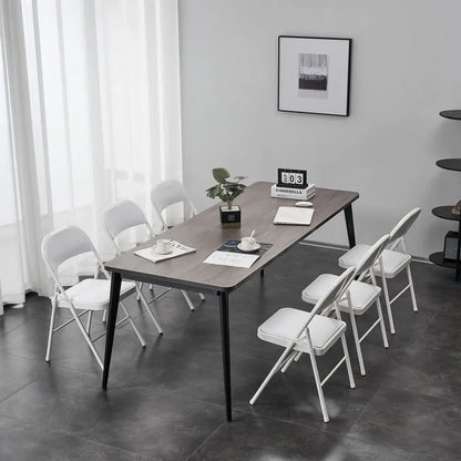 Chaises pliantes élégantes en fer et PVC pour conventions et expositions Blanches