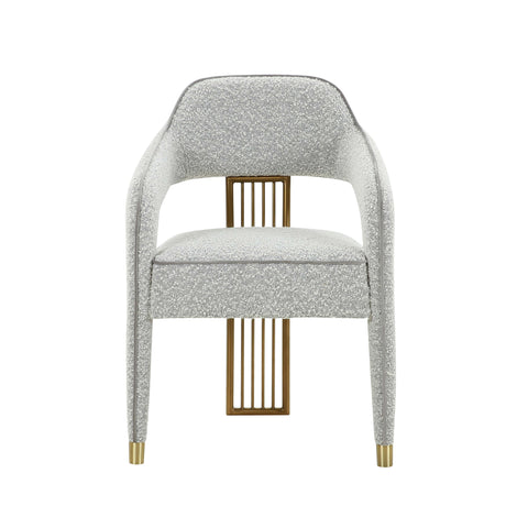 CORRALIS SPECKLED GREY BOUCLE DINING CHAIR
