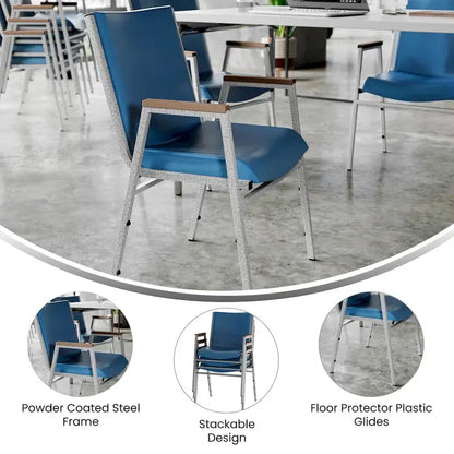 Chaise empilable robuste avec accoudoirs - 21P x 21L x 31H